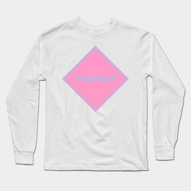 Pink Blue Triangle Long Sleeve T-Shirt by rockcock